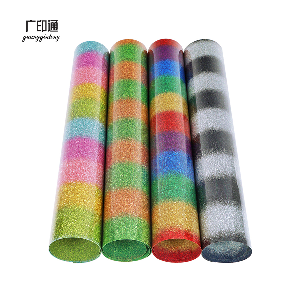 PU rainbow glitter vinyl roll 61cm*25m