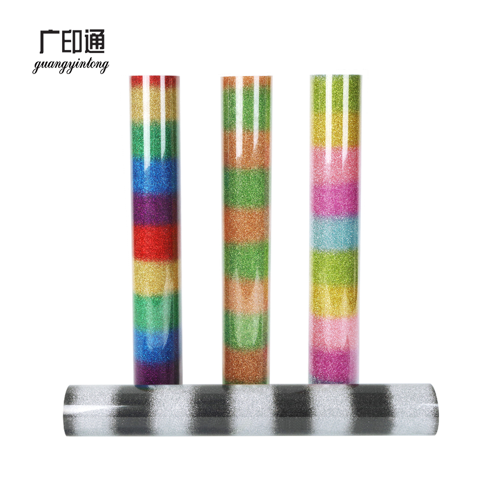 PU rainbow glitter vinyl roll 61cm*25m