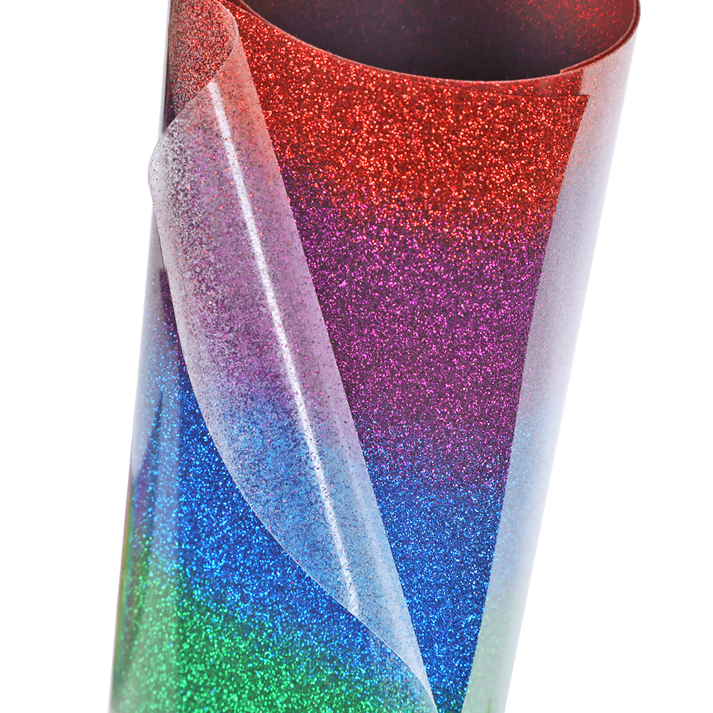 PU rainbow glitter vinyl roll 61cm*25m